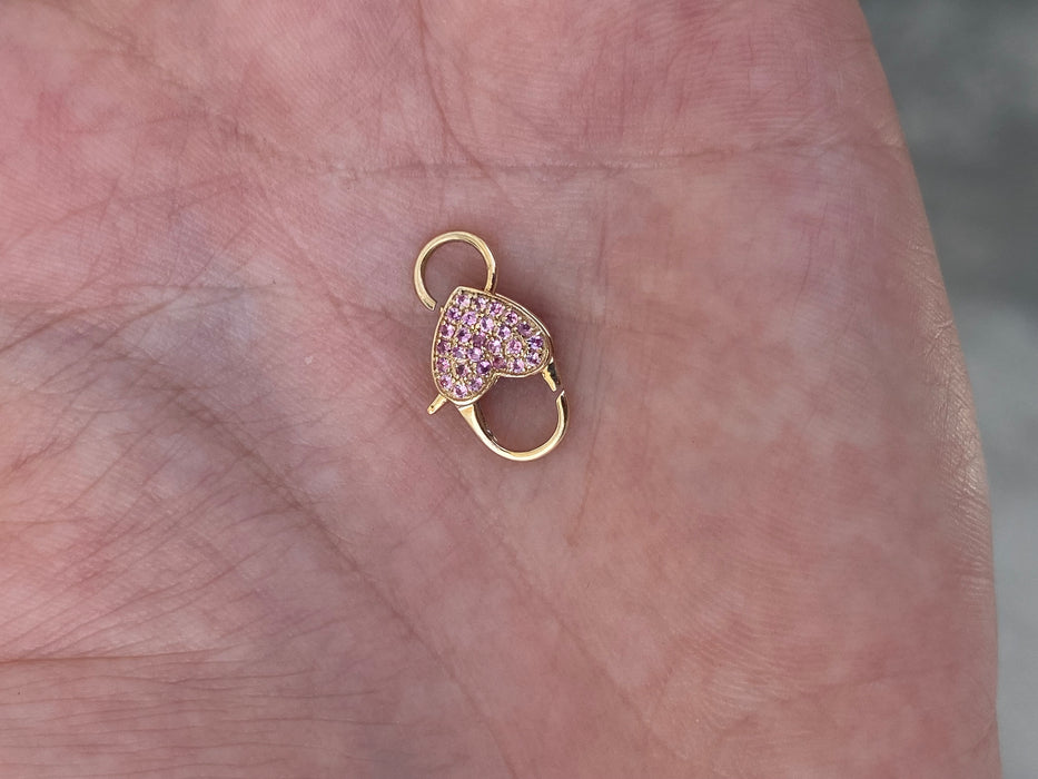 14K Gold Gemstone Clasps & Connectors – Diamond, Ruby, Sapphire, Emerald Carabiners & Heart Links