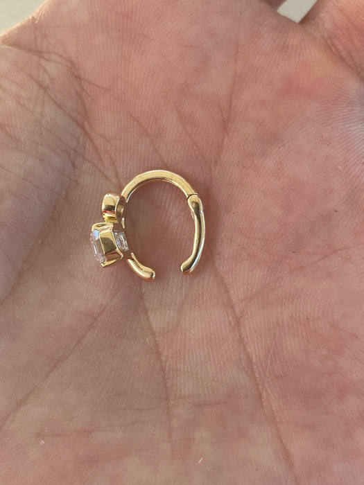 14K Partial Bezel Set Lab Diamond Ear Cuff