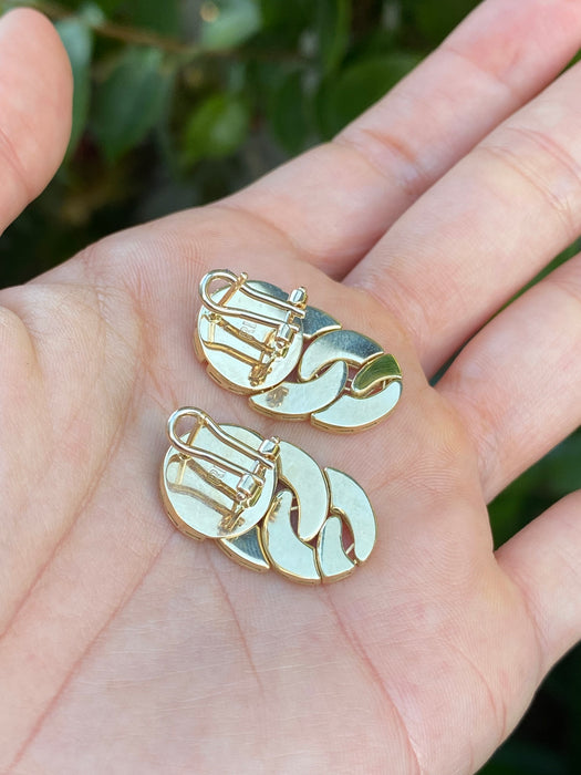 14k curb link earrings