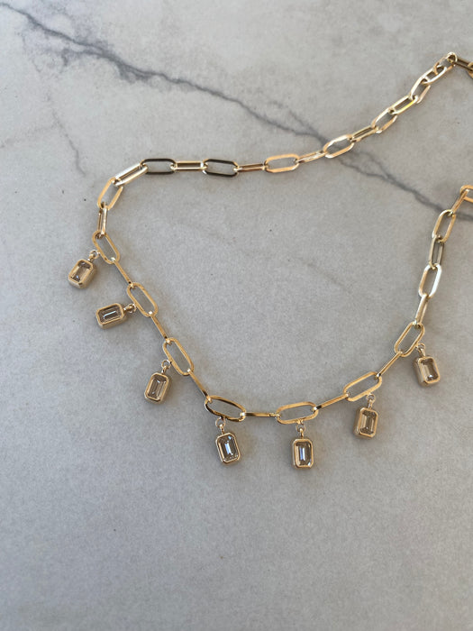 14K 3.7 TCW Lab Diamond Paperclip Necklace