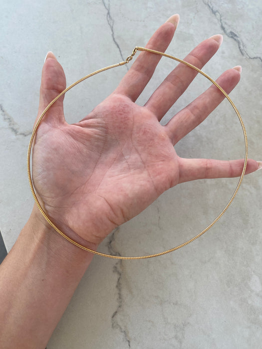 14K Gold Omega Necklace – 18.5 Inches