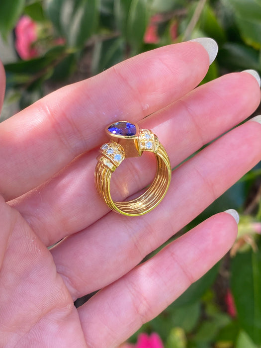 14k tanzanite and diamond ring size 6