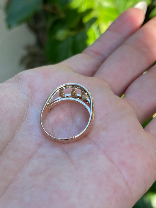 18k rose gold suspended diamond ring size 6.5