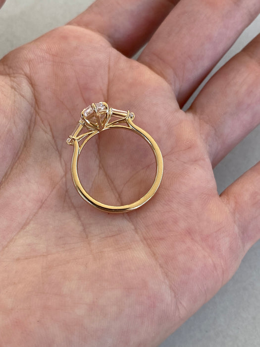 14K 2.38 TCW Step Cut Marquise Lab Grown Diamond Ring