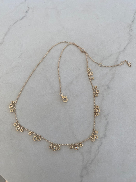 14K 1.5 TCW Lab Diamond Station Necklace