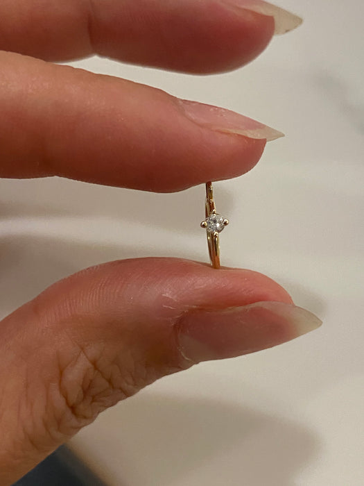 14k tiny diamond ring charm