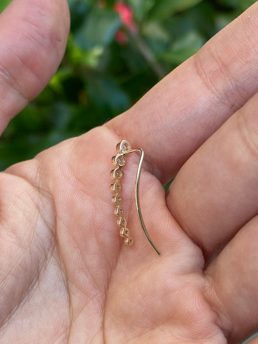 14k diamond single ear climber