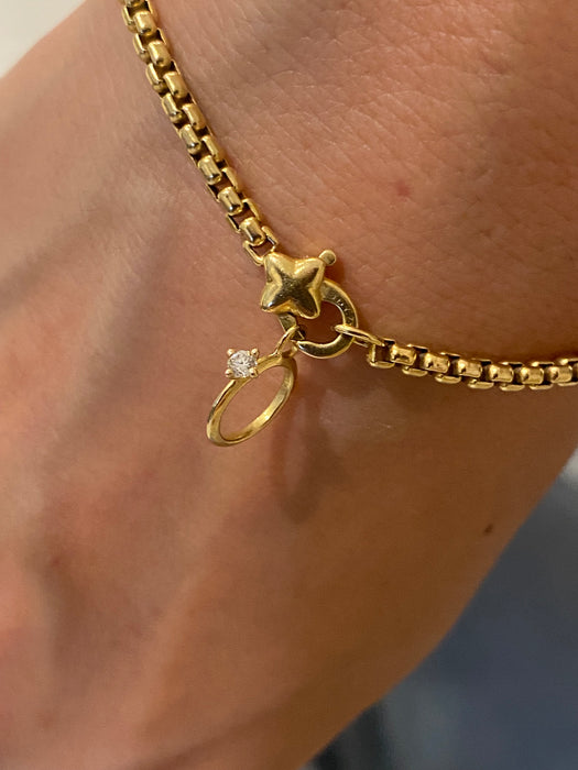 14k tiny diamond ring charm