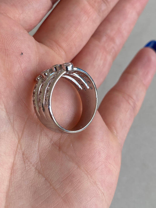 Vintage Platinum 900 Diamond Bezel Ring – 0.94 TCW Natural Diamonds – Size 7