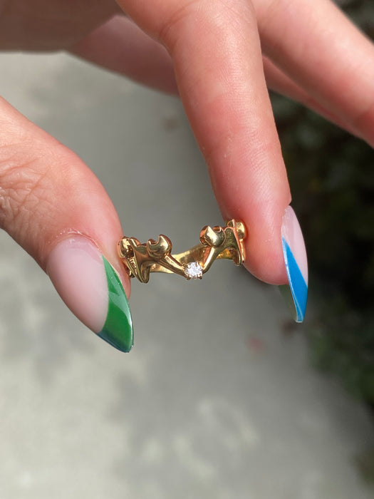 Custom preorder 14k dancing kitty cat ring