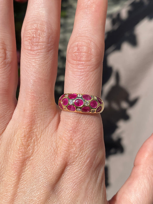 18k ruby and diamond ring size 5.75