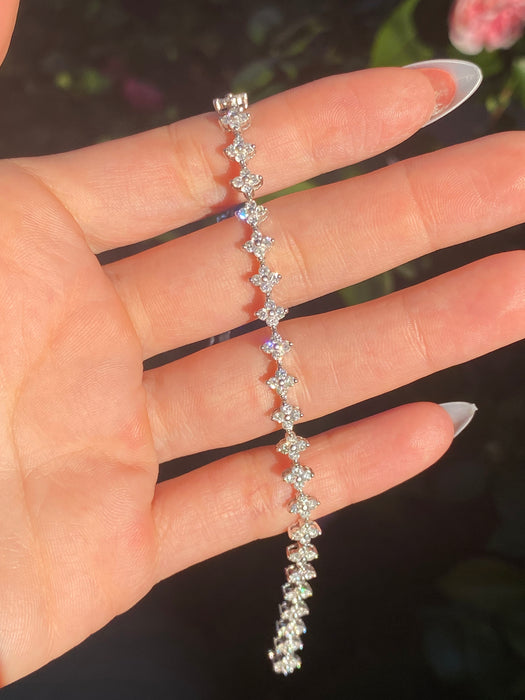 Platinum 850 3 carat diamond tennis bracelet