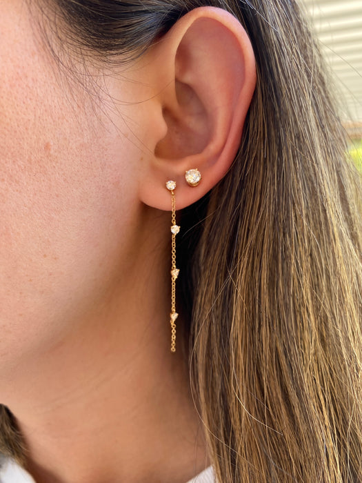14K Gold Lab Diamond Drop Dangle Earrings