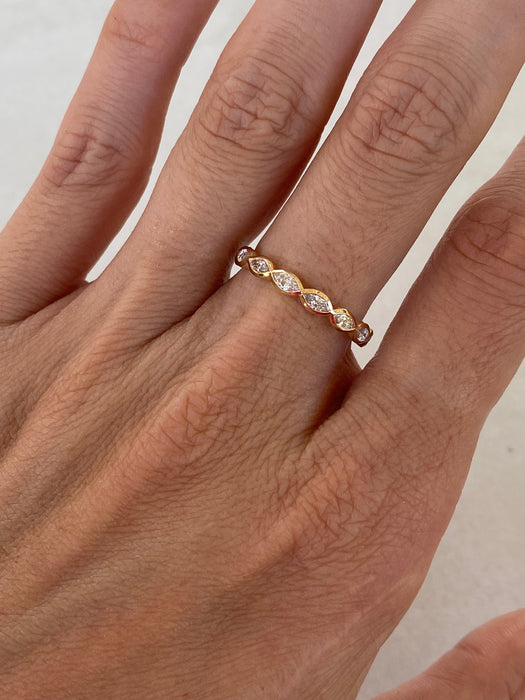 14K Bezel-Set Marquise Lab Diamond Ring