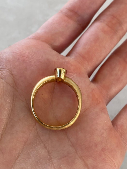 Vintage 18K Imperial Topaz & Diamond Ring