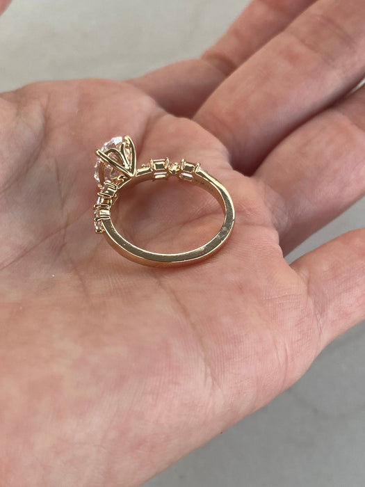14K 2.83 TCW Oval Lab Diamond Ring