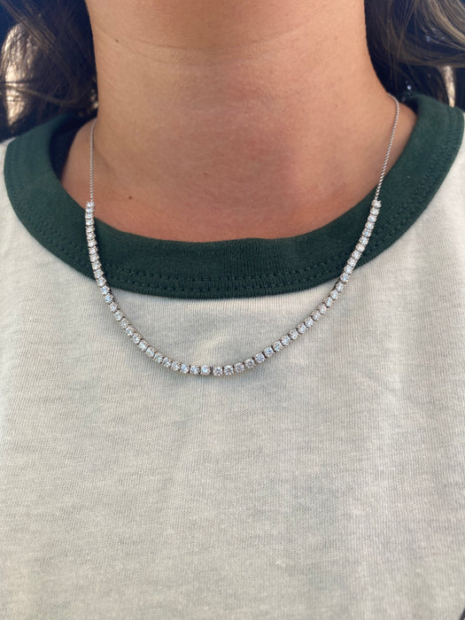 14K White Gold 4.1 CTW Natural Diamond Necklace