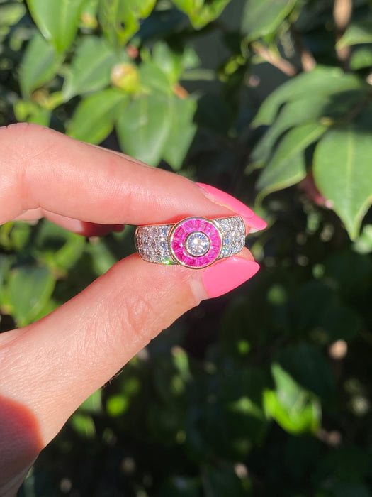 18k ruby and diamond ring size 8