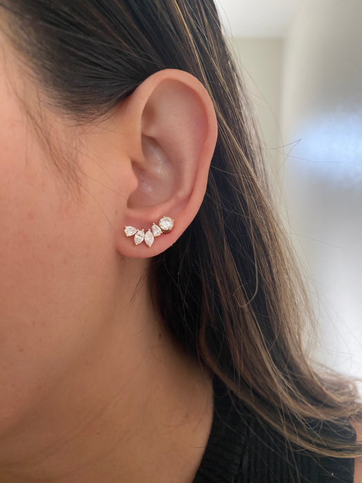 14k 1.3 carats lab pear diamond stud earrings