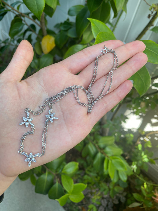 18k white gold 1 carat diamond necklace 16.25”