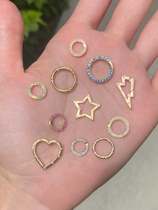 14k solid charm connector