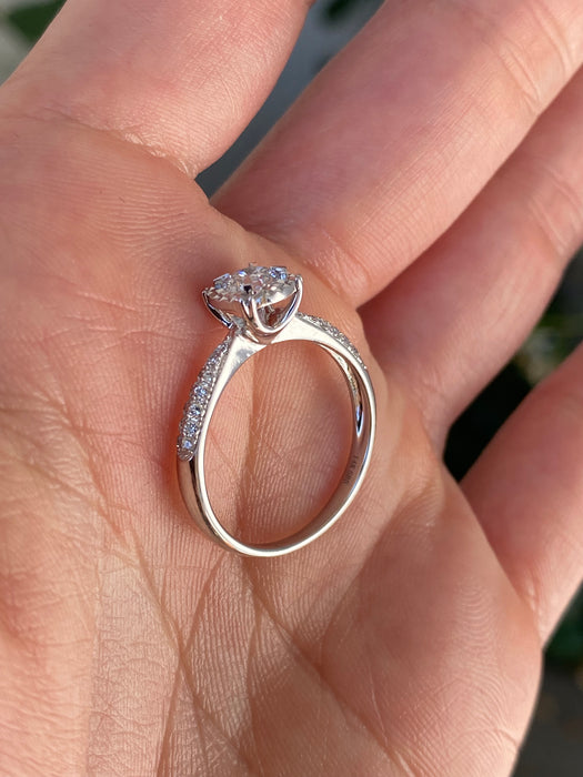 14K White Gold Lab Diamond Ring