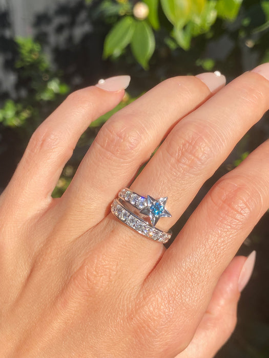 Platinum diamond star ring size 5