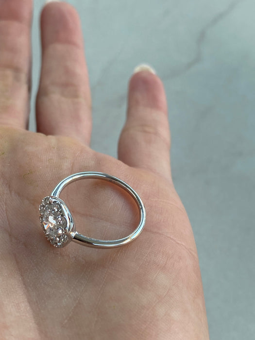 14K White Gold Lab Diamond Halo Ring