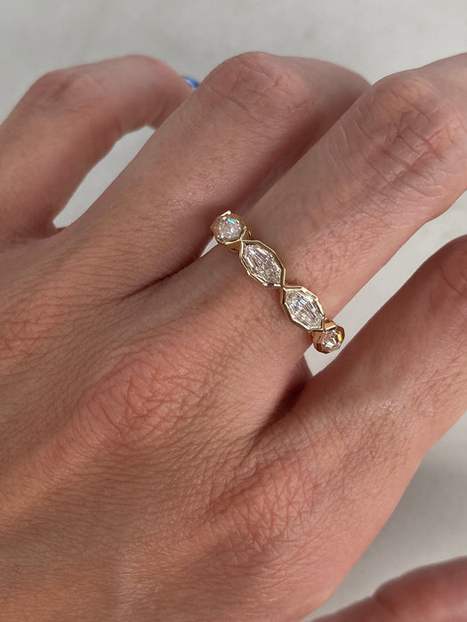 14K Step-Cut Marquise Lab Diamond Eternity Ring