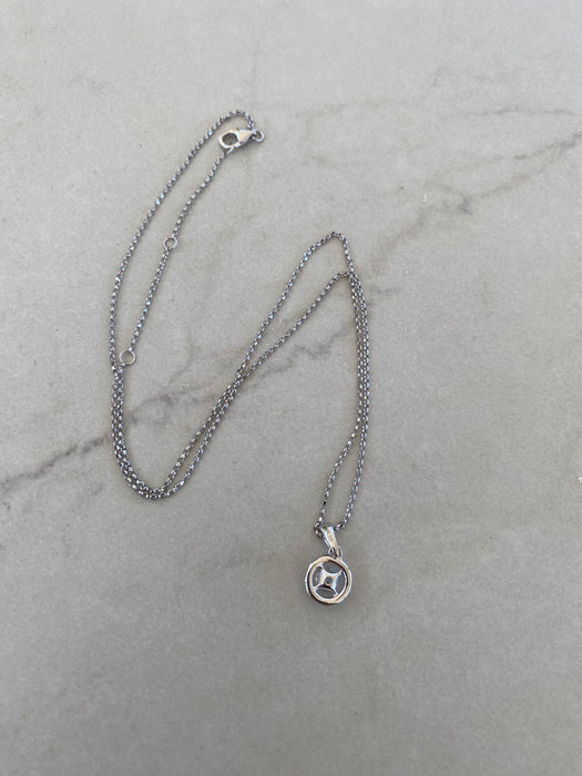 14K White Gold Lab Diamond Pendant Necklace