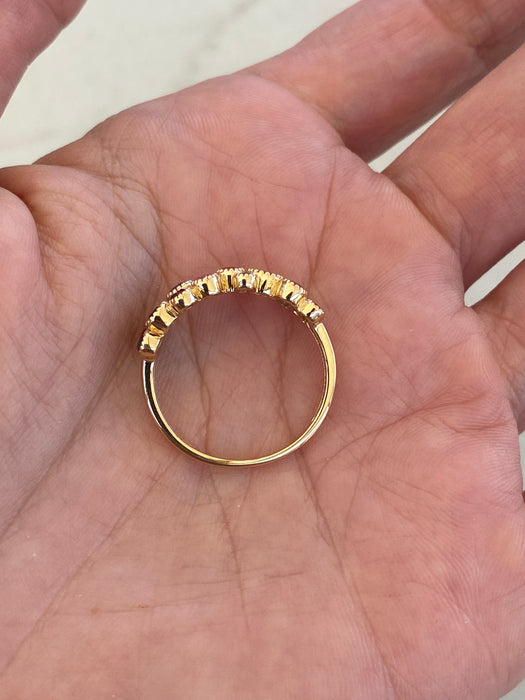 14K Gold Bezel Rainbow Ring Size 7