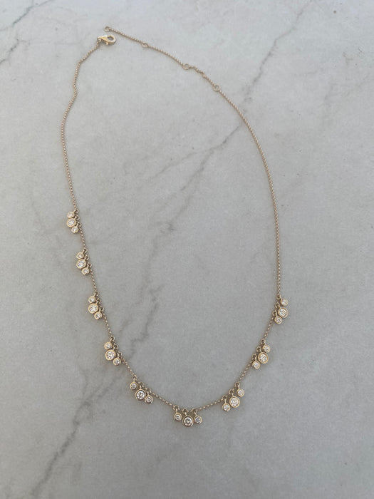14K 1.5 TCW Lab Diamond Station Necklace