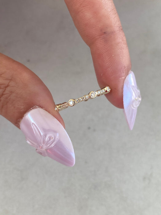 14K Gold Natural Diamond Pinky Ring
