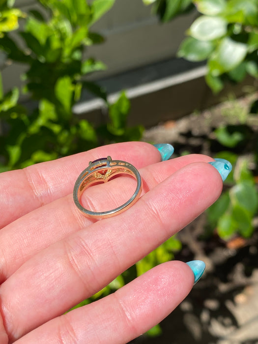 10k garnet diamond ring size 7.25