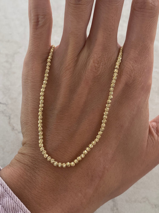 14K Gold Diamond-Cut Bead Chain