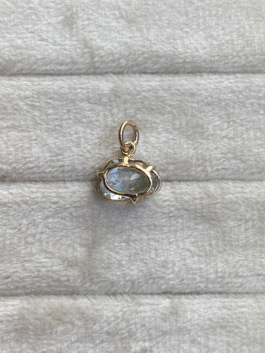 PREORDER Custom 14k aquamarine cloud charm pendant