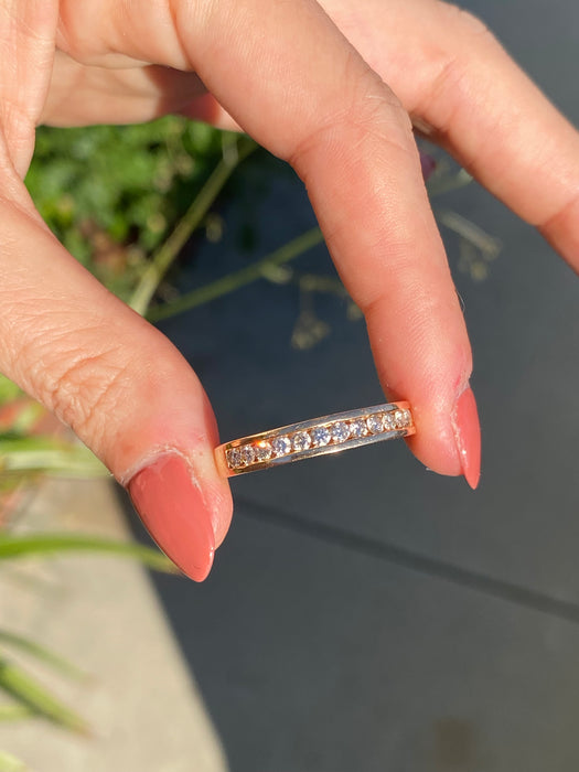 18k rose gold diamond sapphire ring size 9.25