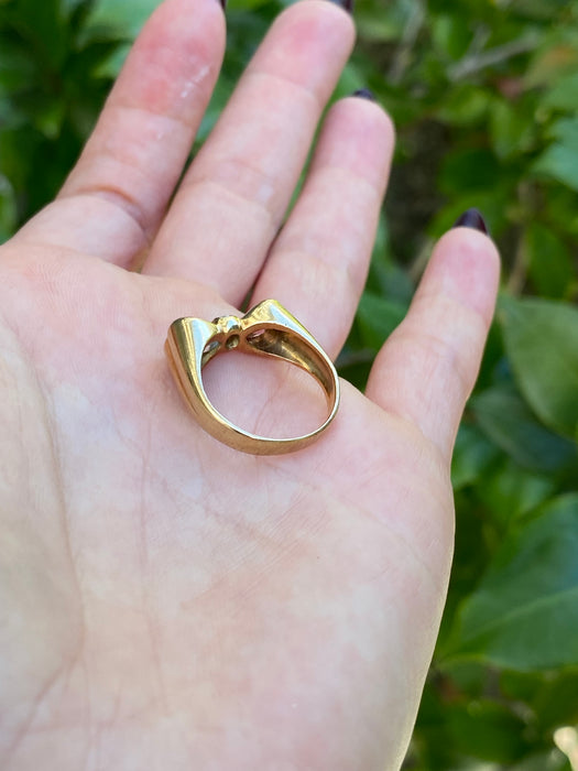 18k pink tourmaline aquamarine heart diamond bow ring size 6.5