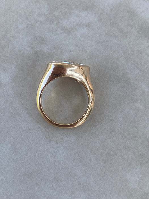 14K Gold 3.31 Carat East-West Step-Cut Pear Lab Diamond Ring