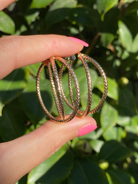 14k braided hoop earrings