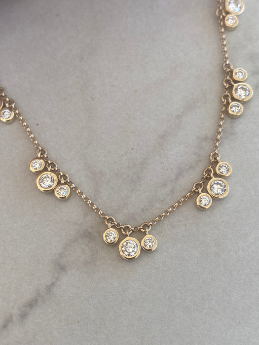 14K 1.5 TCW Lab Diamond Station Necklace