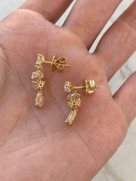 14K Lab Diamond Articulated Drop Earrings – 2.40 CTW