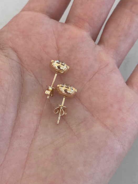 14K Gold 2.00 CTW Lab Diamond Bezel Stud Earrings