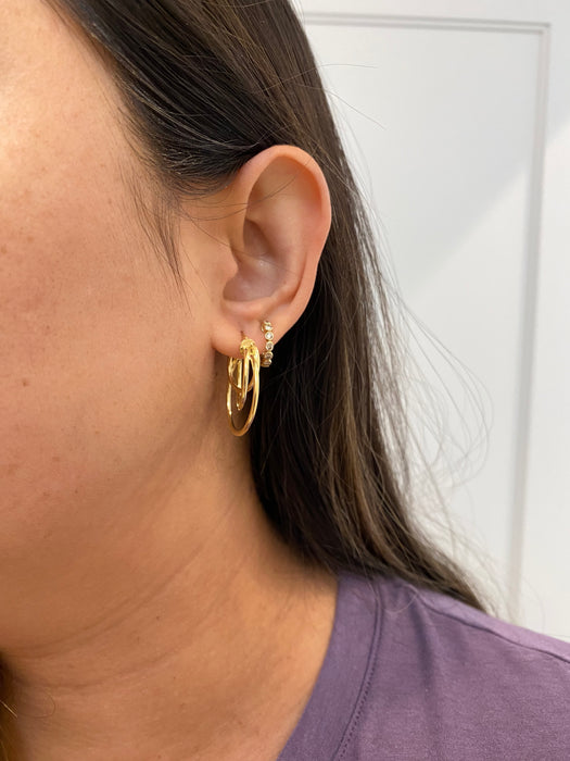 14k triple hoop earrings