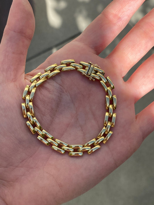 18k panther link bracelet