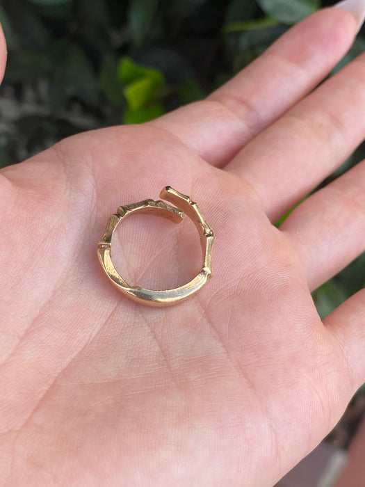 14k open bamboo ring size 5.5