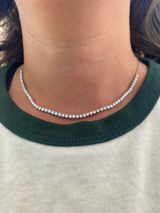 14K White Gold 4.1 CTW Natural Diamond Necklace