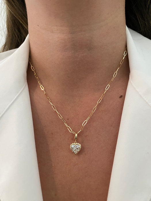 14K Gold Lab Diamond Heart Charm