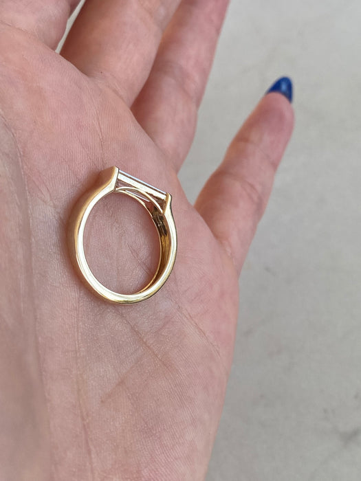 14K 1.15 CTW Baguette Lab Diamond Ring- IGI certified