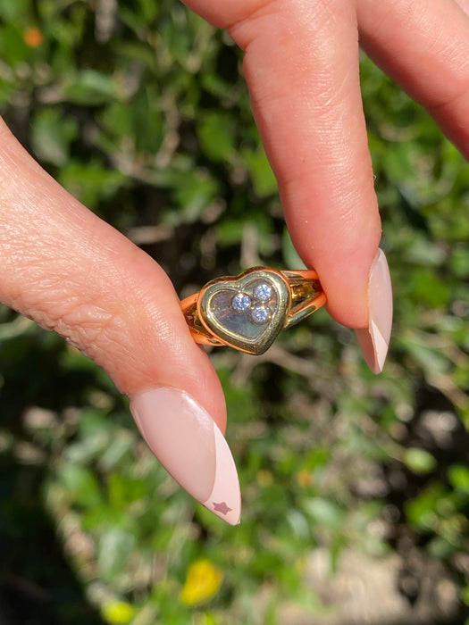 Vintage 18k Chopard Happy Diamonds Heart Ring